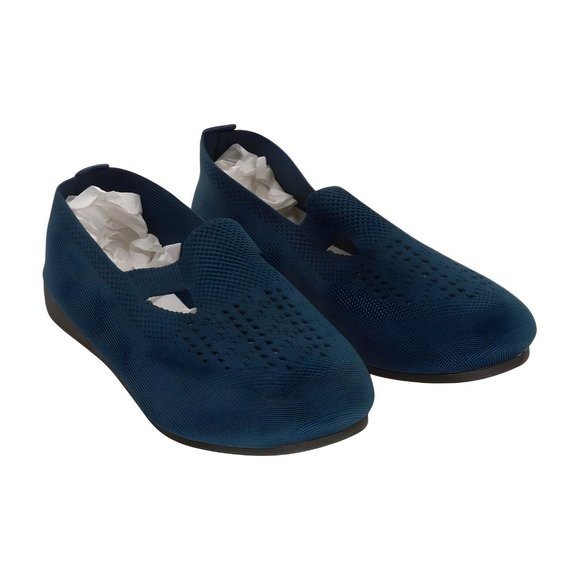 PAOTMBU Blue Eyelet Loafer Womens Shoes, Blue, Size 9 - Picture 1 of 5
